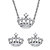 Round Cubic Zirconia 2-Piece Crown Stud Earrings and Necklace Set .48 TCW in Sterling Silver 18"-20"-11 at PalmBeach Jewelry