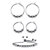 4-Piece Set of Beaded Hoop Earrings, Ball Studs and Adjustable Slider Bracelet in Silvertone 10"-11 at PalmBeach Jewelry