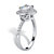 Heart Shaped Cubic Zirconia Halo Engagement Ring 1.48 TCW in Platinum over Sterling Silver-12 at Direct Charge presents PalmBeach