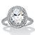 Oval-Cut Cubic Zirconia Double Halo Engagement Ring 2.27 TCW in Platinum over Sterling Silver-11 at PalmBeach Jewelry