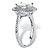 Oval-Cut Cubic Zirconia Double Halo Engagement Ring 2.27 TCW in Platinum over Sterling Silver-12 at PalmBeach Jewelry