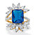 Emerald-Cut Simulated Blue Sapphire Cubic Zirconia Starburst Ring 9.45 TCW Gold-Plated-11 at PalmBeach Jewelry