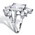 Emerald-Cut and Marquise Cubic Zirconia Starburst Cocktail Ring 10.20 TCW in Silvertone-12 at Direct Charge presents PalmBeach