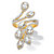 Marquise and Pear-Cut Cubic Zirconia Halo Leaf Bypass Ring 3.23 TCW Gold-Plated-11 at PalmBeach Jewelry