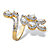 Marquise and Pear-Cut Cubic Zirconia Halo Leaf Bypass Ring 3.23 TCW Gold-Plated-12 at PalmBeach Jewelry