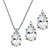 Oval-Cut Cubic Zirconia 2-Piece Earrings and Pendant Necklace Set 13.22 TCW Platinum-Plated 18"-20"-11 at PalmBeach Jewelry
