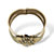 Crystal Leopard Hinged Cuff Bangle Bracelet in Gold Tone (50mm)-12 at PalmBeach Jewelry