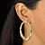 Cubic Zirconia 3-Pair Set of Round Stud and Textured Hoop Earrings 4 TCW in Gold Tone 2"-15 at PalmBeach Jewelry