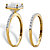 Princess-Cut Cubic Zirconia 2-Piece Wedding Ring Set 2.15 TCW in Solid 10k Yellow Gold-12 at PalmBeach Jewelry