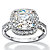 Cushion-Cut Created White Sapphire Halo Engagement Ring 5.78 TCW in Platinum over Sterling Silver-11 at PalmBeach Jewelry