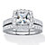 Princess-Cut Created White Sapphire 2-Piece Halo Wedding Ring Set 2.60 TCW in Platinum over Sterling Silver-11 at PalmBeach Jewelry