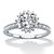 Round Created White Sapphire and Diamond Accent Halo Engagement Ring 1.81 TCW in Platinum over Sterling Silver-11 at PalmBeach Jewelry