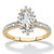 Marquise-Cut Created White Sapphire and Diamond Accent Halo Engagement Ring 1.55 TCW in 18k Gold over Sterling Silver-11 at PalmBeach Jewelry