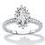 Marquise-Cut Created White Sapphire and Diamond Accent Halo Engagement Ring 1.55 TCW in Platinum over Sterling Silver-11 at PalmBeach Jewelry