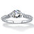 Round Created White Sapphire 3-Stone Promise Ring 1.45 TCW in Platinum over Sterling Silver-11 at PalmBeach Jewelry