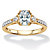 Cushion-Cut Created White Sapphire 3-Stone Promise Ring 1.27 TCW in 18k Gold over Sterling Silver-11 at PalmBeach Jewelry