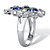 Simulated Blue Sapphire and Cubic Zirconia Floral Cluster Ring 2.41 TCW in Silvertone-12 at PalmBeach Jewelry