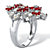Simulated Red Ruby and Cubic Zirconia Floral Cluster Ring 3.65 TCW in Silvertone-12 at PalmBeach Jewelry