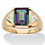 SETA JEWELRY Men's Emerald-Cut Genuine Mystic Fire Topaz Ring 3.20 TCW in 18k Gold over Sterling Silver-11 at Seta Jewelry