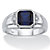 Men's Created Blue Sapphire and Diamond Accent Ring 1.27 TCW in Platinum over Sterling Silver-11 at Direct Charge presents PalmBeach
