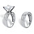 Princess-Cut Cubic Zirconia 2-Piece Channel-Set Wedding Ring Set 5.15 TCW in Platinum over Sterling Silver-12 at PalmBeach Jewelry