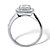 Princess-Cut Created White Sapphire Halo Engagement Ring 1.99 TCW in Platinum over Sterling Silver-12 at PalmBeach Jewelry