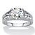 Round Created White Sapphire Bridge Engagement Ring 2.80 TCW in Platinum over Sterling Silver-11 at PalmBeach Jewelry