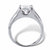 Round Created White Sapphire Bridge Engagement Ring 2.80 TCW in Platinum over Sterling Silver-12 at PalmBeach Jewelry