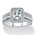 Emerald-Cut Created White Sapphire Triple-Row Halo Engagement Ring 1.94 TCW in Platinum over Sterling Silver-11 at PalmBeach Jewelry