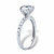 Round Created White Sapphire Engagement Ring 2.69 TCW in Platinum over Sterling Silver-12 at PalmBeach Jewelry