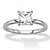Princess-Cut Created White Sapphire Solitaire Engagement Ring 2 TCW in Platinum over Sterling Silver-11 at PalmBeach Jewelry