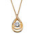 1.06 TCW CZ in Motion Cubic Zirconia Double Teardrop Pendant Necklace in 14k Gold over Sterling Silver 18"-11 at PalmBeach Jewelry