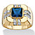Men's Cushion-Cut Simulated Blue Spinel and White Cubic Zirconia Octagon Ring .42 TCW Gold-Plated-11 at PalmBeach Jewelry