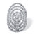 Round and Baguette-Cut Cubic Zirconia Cluster Dome Ring 11.05 TCW Platinum-Plated-11 at PalmBeach Jewelry