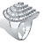 Round and Baguette-Cut Cubic Zirconia Cluster Dome Ring 11.05 TCW Platinum-Plated-12 at PalmBeach Jewelry