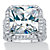 Princess-Cut Cubic Zirconia Halo Bridge Ring 7.97 TCW in Silvertone-11 at PalmBeach Jewelry