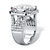 Princess-Cut Cubic Zirconia Halo Bridge Ring 7.97 TCW in Silvertone-12 at Direct Charge presents PalmBeach