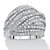 Round Cubic Zirconia Multi-Row Dome Ring 2.85 TCW Platinum-Plated-11 at PalmBeach Jewelry