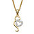  Round Cubic Zirconia Heart Cat Pendant Necklace .13 TCW Gold-Plated 18"-20"-11 at Direct Charge presents PalmBeach