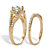 Round Cubic Zirconia 2-Piece Halo Wedding Ring Set 1.52 TCW Gold-Plated-12 at PalmBeach Jewelry