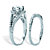 Round Cubic Zirconia 2-Piece Halo Wedding Ring Set 1.52 TCW in Silvertone-12 at PalmBeach Jewelry