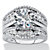 Round Cubic Zirconia 2-Piece Multi-Row Jacket Wedding Ring Set 4.26 TCW in Platinum over Sterling Silver-11 at PalmBeach Jewelry