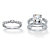Round Cubic Zirconia 2-Piece Multi-Row Jacket Wedding Ring Set 4.80 TCW in Platinum over Sterling Silver-16 at PalmBeach Jewelry
