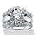 Round Cubic Zirconia 2-Piece Multi-Row Jacket Wedding Ring Set 4.66 TCW in Platinum over Sterling Silver-11 at PalmBeach Jewelry