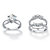 Round Cubic Zirconia 2-Piece Multi-Row Jacket Wedding Ring Set 4.66 TCW in Platinum over Sterling Silver-16 at PalmBeach Jewelry