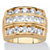 Men's Square-Cut and Round Cubic Zirconia Channel-Set Step Ring 4.35 TCW 18k Gold-Plated-11 at PalmBeach Jewelry