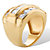 Men's Square-Cut and Round Cubic Zirconia Channel-Set Step Ring 4.35 TCW 18k Gold-Plated-12 at PalmBeach Jewelry