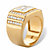 Men's Cushion-Cut Cubic Zirconia Channel-Set Grid Ring 1.59 TCW in 18k Gold Plated Sterling Silver-12 at PalmBeach Jewelry