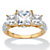 Princess-Cut Cubic Zirconia 3-Stone Engagement Ring 3.06 TCW in Solid 10k Yellow Gold-11 at Direct Charge presents PalmBeach