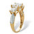 Princess-Cut Cubic Zirconia 3-Stone Engagement Ring 3.06 TCW in Solid 10k Yellow Gold-12 at PalmBeach Jewelry